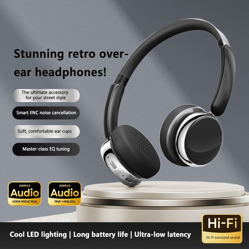 Anc Wireless Over Ear Headphones - Retro Wireless Bluetooth Over Ear Headphones