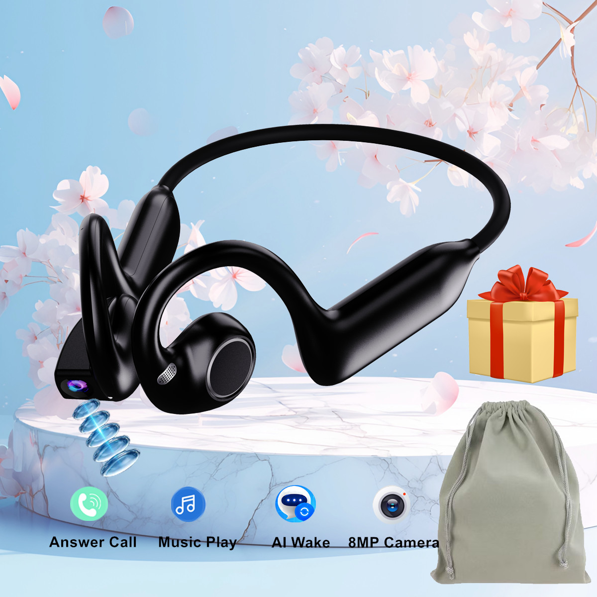 Bone Conduction Running Headphones - New Smart Camera Earphone Bone Conduction