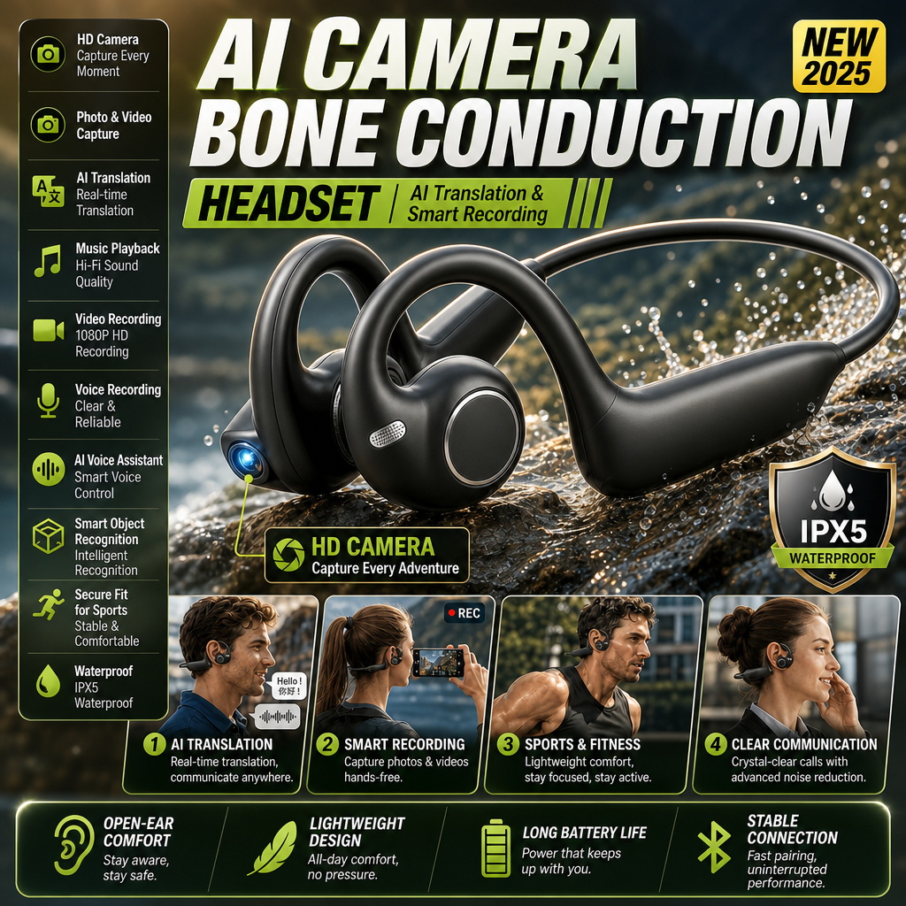 Bone Conduction Running Headphones - E12 Ear Hook Bone Conduction Headphones