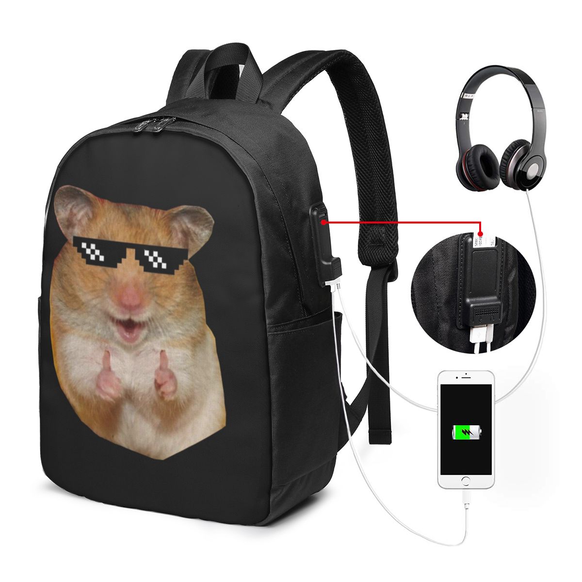 Funny Hamster Backpack Travel  - Laptops recension och pris