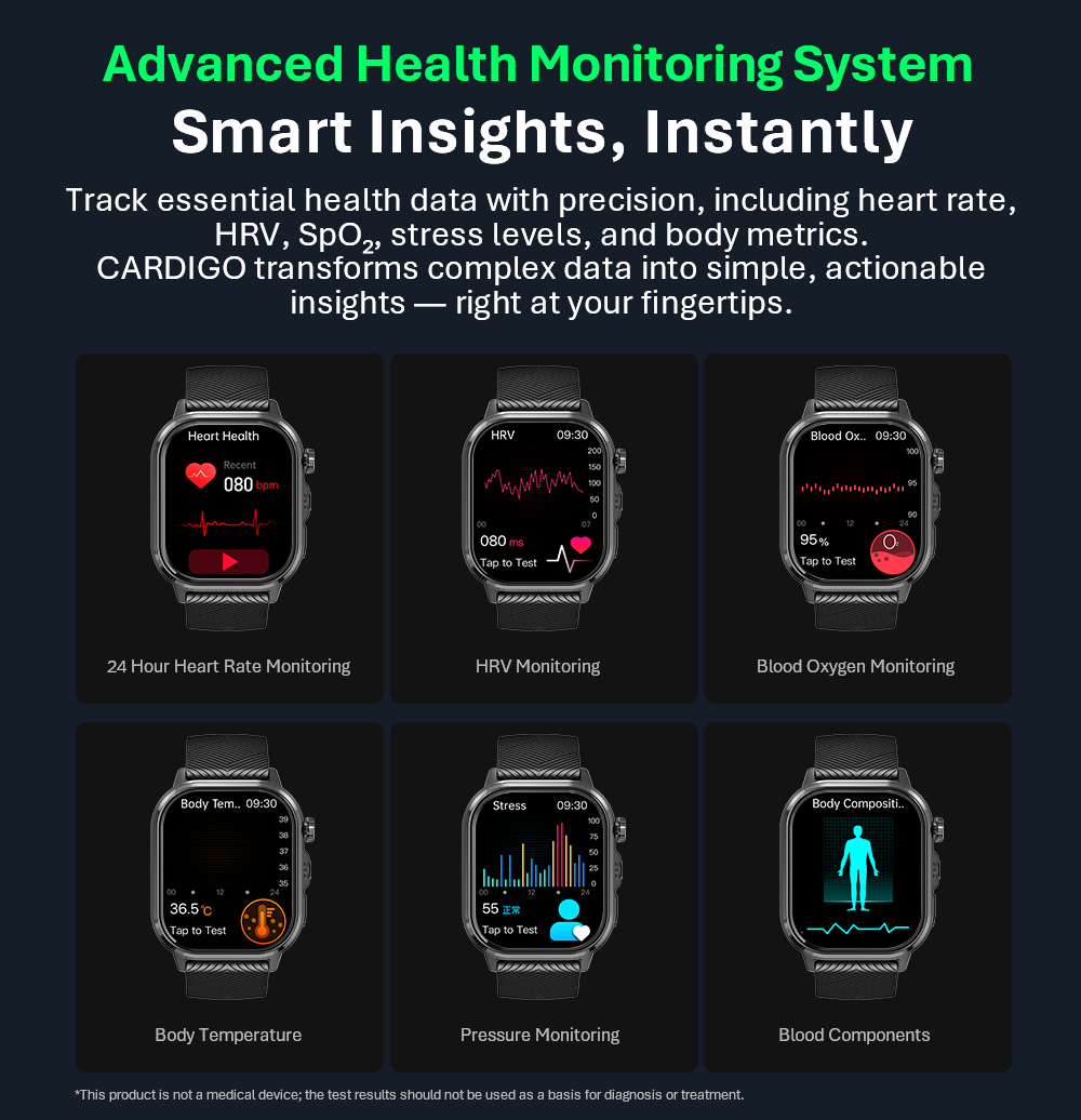 VALDUS CARDIGO Men Women ECG H - Smartwatches recension och pris