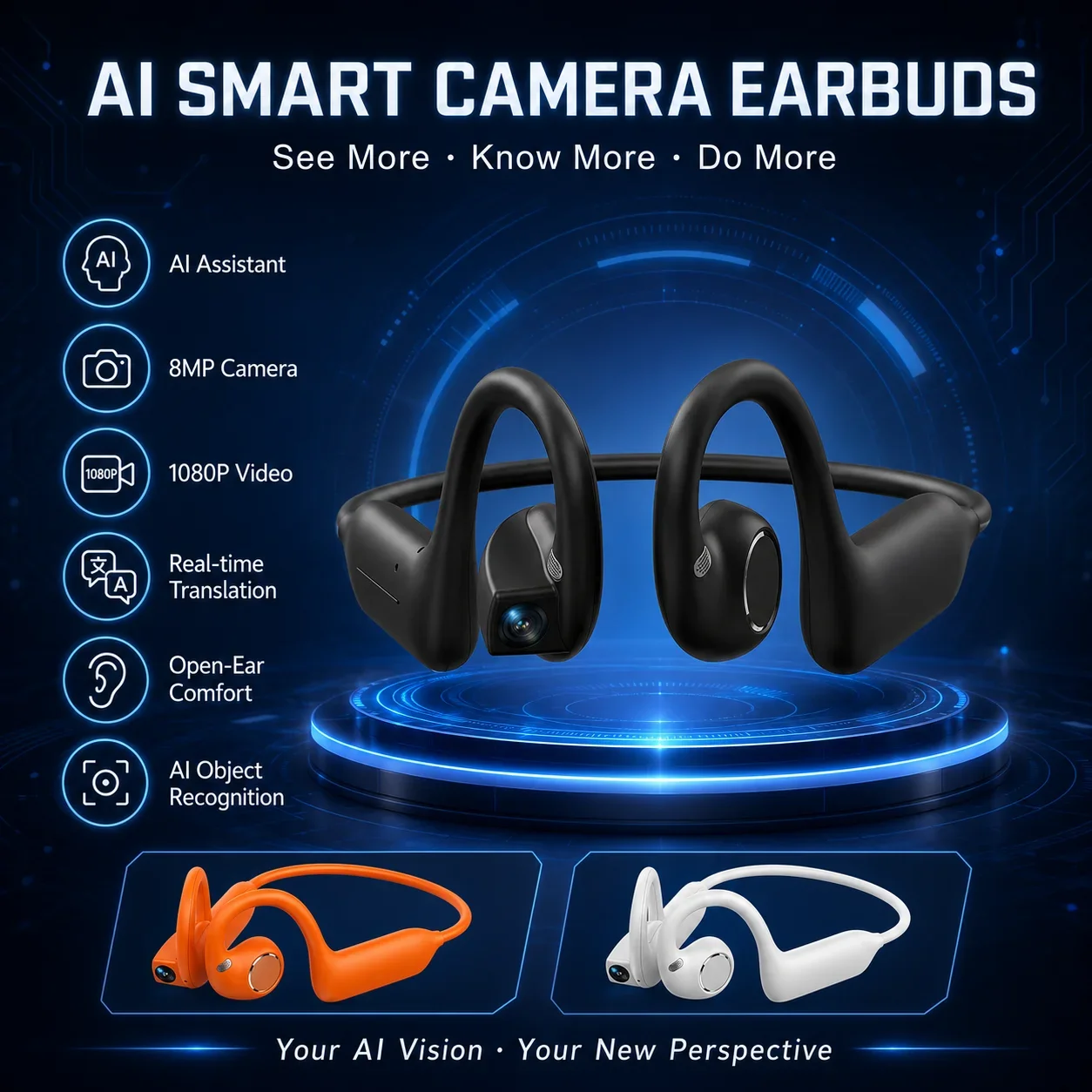 E12 AI Smart Camera Earphone 8 - Headphones recension och pris