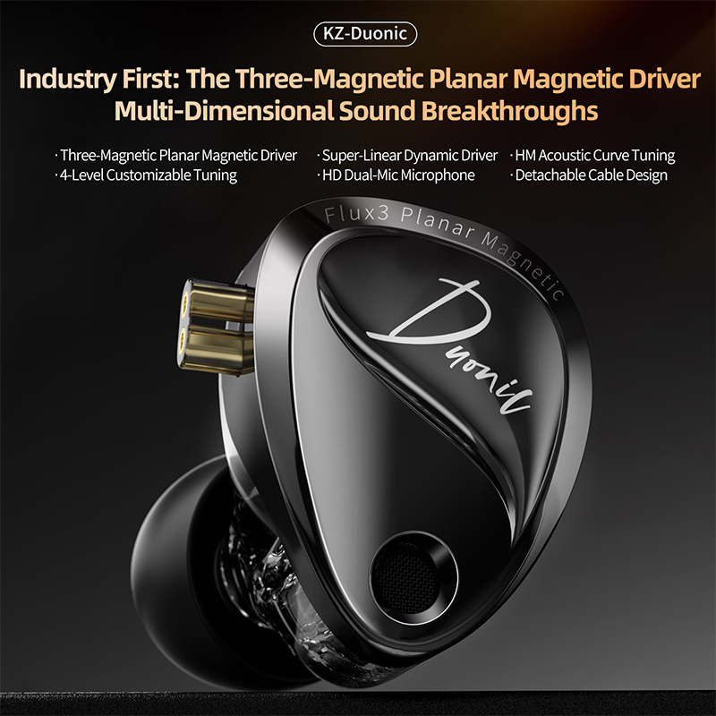 KZ Duonic Wired IEMs Triple-Ma - Planar Magnetic Iem Earphones recension och pris